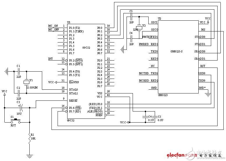 图2 单片机接口电路设计
