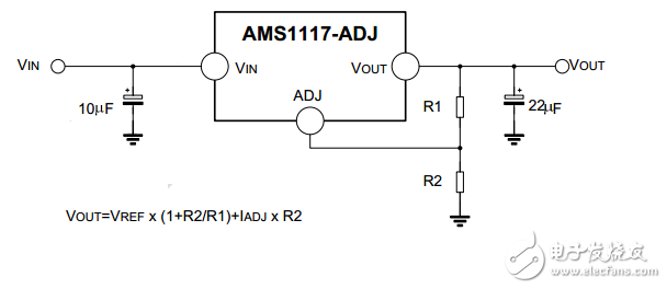 AMS1117穩壓電路圖（1.2v、1.8v、3.3v、5v）