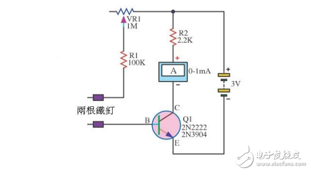 自制土壤濕度傳感電路圖_土壤濕度檢測原理圖