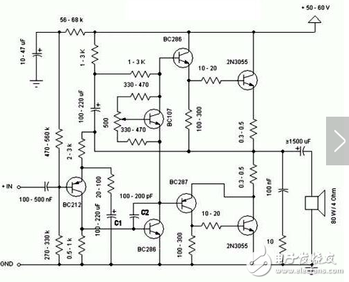 簡易大功率功放電路圖分享（五款電路圖介紹）