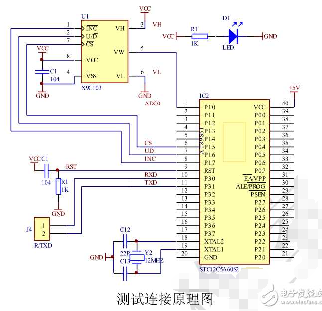 电位器中间抽头在可在100级之间滑动,所以用x9c103画pcb发工厂制作30