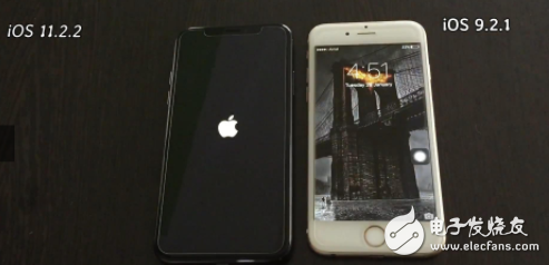 运行iOS9de iPhone6S和运行IOS11的iPhoneX速度对比 iPhone6S有点意外