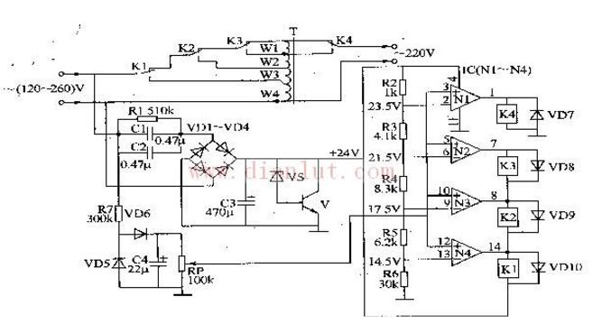 交流稳压器电路图（六款稳压器电路图分享）_交流稳压器电路工作原理
