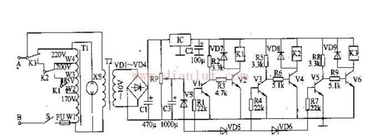 交流稳压器电路图（六款稳压器电路图分享）_交流稳压器电路工作原理