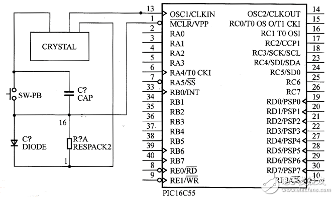 简单的4×4行列式键盘控制电路设计（三款电路设计原理图详解）