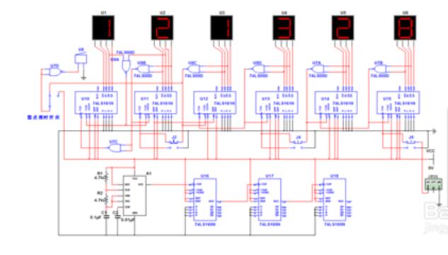 简单数字钟仿真电路图大全