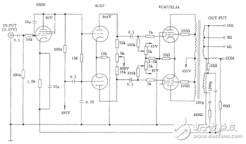 功放機電路圖系列一（六款模擬電路設計原理圖詳解）