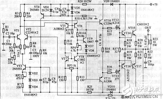 功放机电路图系列二（各类型功放电路图原理详细解析）