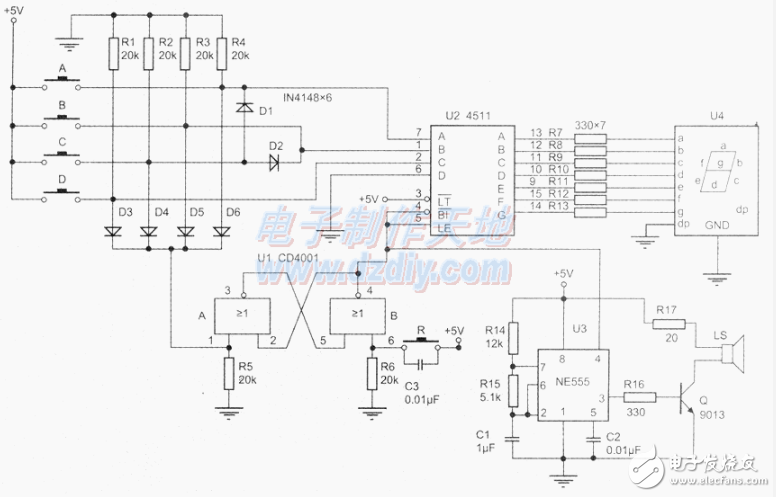 四人搶答器電路設計方案匯總（六款模擬電路設計原理圖詳解）