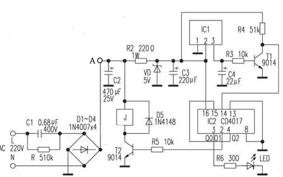 cd4017應(yīng)用電路圖