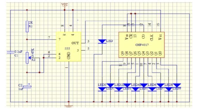 cd4017流水灯电路图