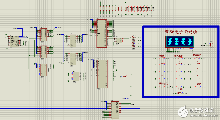 基于8086的电子密码锁设计与仿真