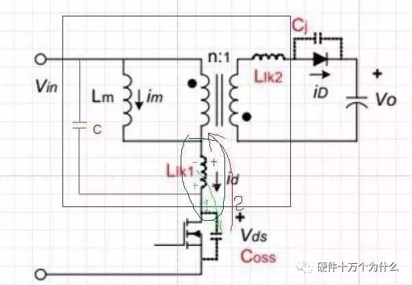 反激式转换器工作原理以及反激开关MOSFET源极流出的电流波形转折点的分析