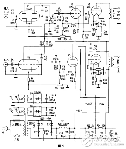300b单端胆机电路图（六款模拟电路设计原理图详解）