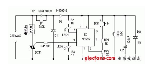 ne555調溫電路圖大全