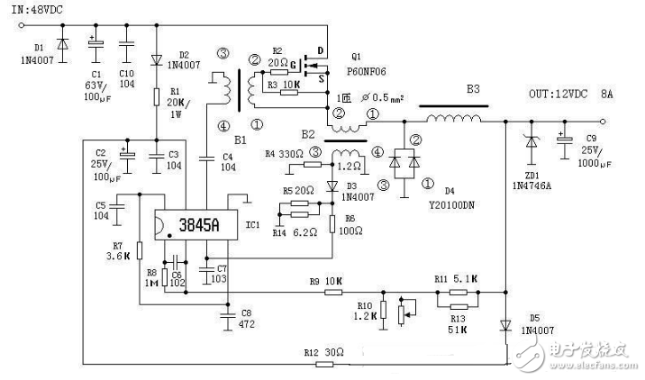 48转12伏转换器电路图大全