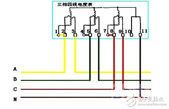 三相电表怎样安装，安装三相四线电度表图解