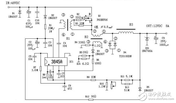 48v轉12v轉換器電路圖（五款48v轉12v轉換器電路原理圖詳解）