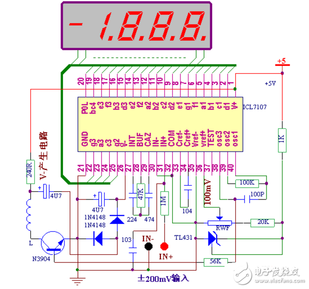 icl7107电压表电路图（五款icl7107电压表电路设计图详解）