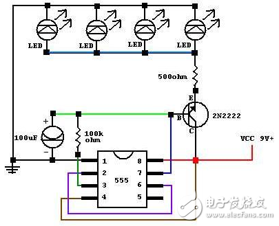 ne555呼吸灯电路图大全（四款ne555呼吸灯电路设计原理图详解）