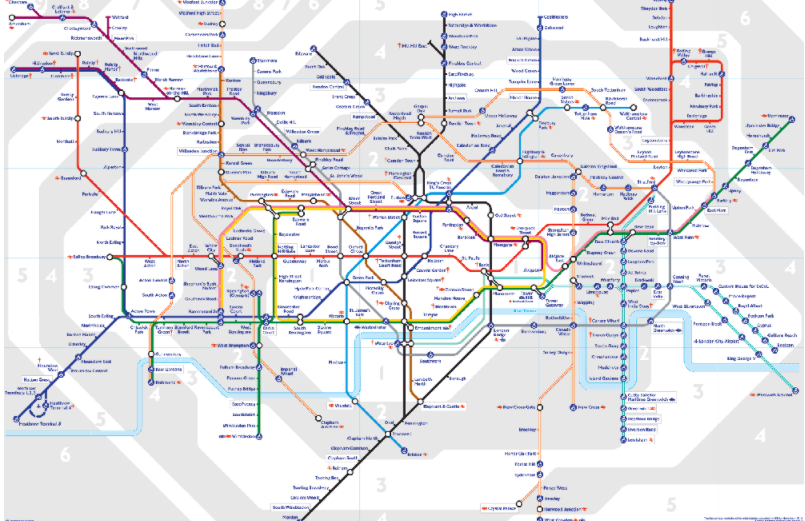 (伦敦地铁线路图)   这个道理更是让飞行汽车创业者们消灭堵车理想