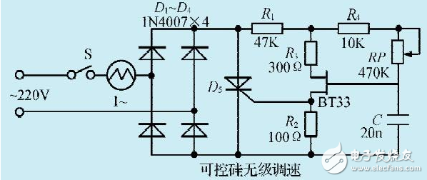 可控硅调速电路图大全（六款可控硅调速电路设计原理图详解）
