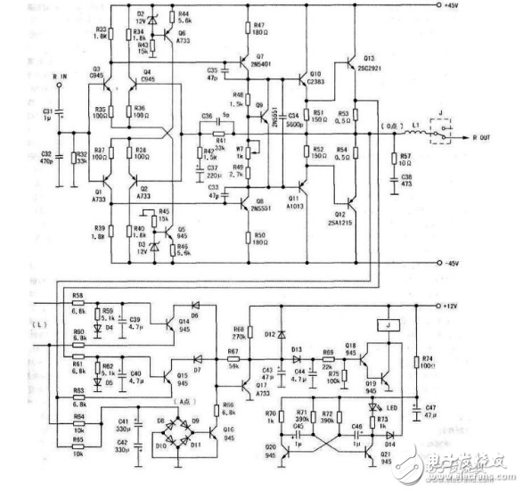 全对称ocl功放电路图四