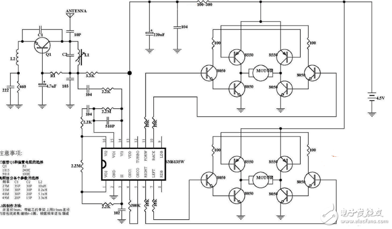 无线遥控车电路图大全（四款无线遥控车电路设计原理图详解）