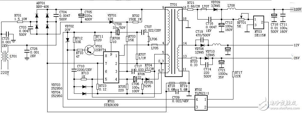 电视机开关电源电路图大全（九款电视机开关电源电路原理图详解）