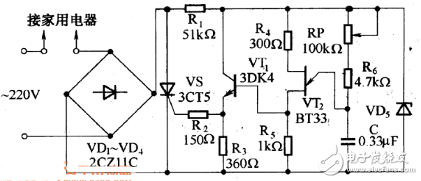 晶闸管简单调压电路图大全（六款晶闸管简单调压电路原理图详解）