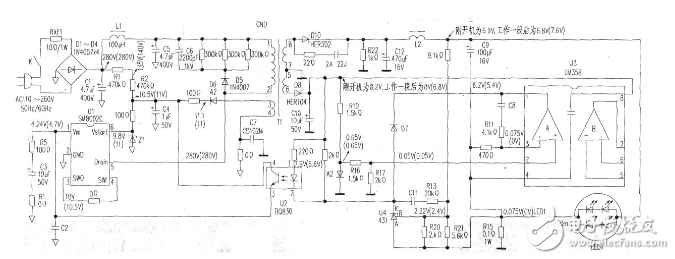 LED臺燈開關電源電路原理分析