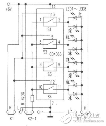 cd4066典型应用电路图(双向模拟开关\/电子