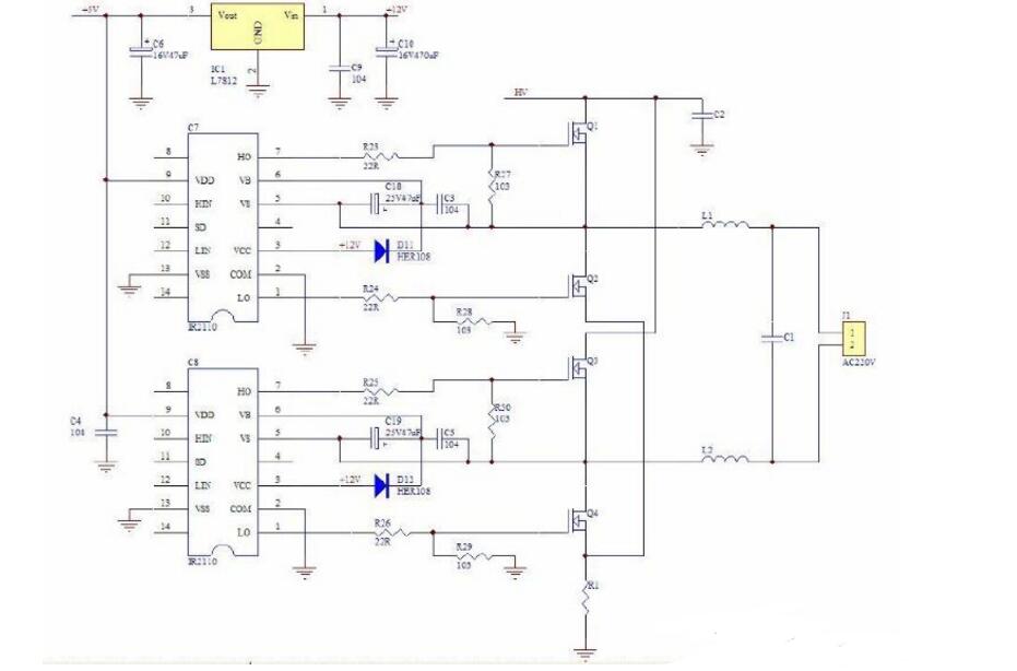 高频逆变器后级电路图原理