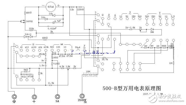 數字萬用表電路圖大全（模數轉換電路/顯示驅動電路）