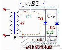 直流二倍压整流电路图（多谐振荡电路/时基电路NE555/变压器）