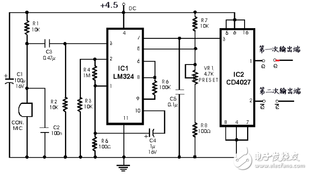 cd4027应用电路图汇总（继电器/音频信号/CD4047/CD4060）