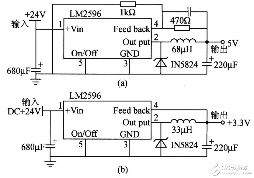 lm2596应用电路图大全（可调/稳压/降压）