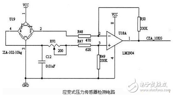 LM2904压力传感器检测电路