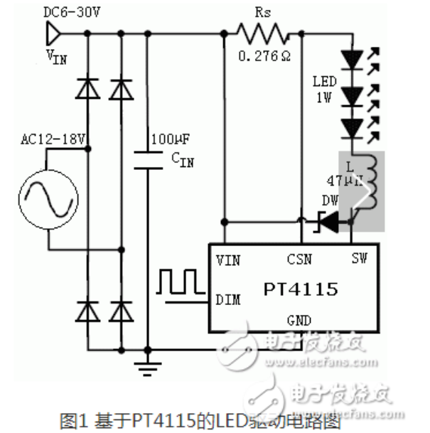 pt4115典型應用電路圖匯總（調光電路/驅動電路）