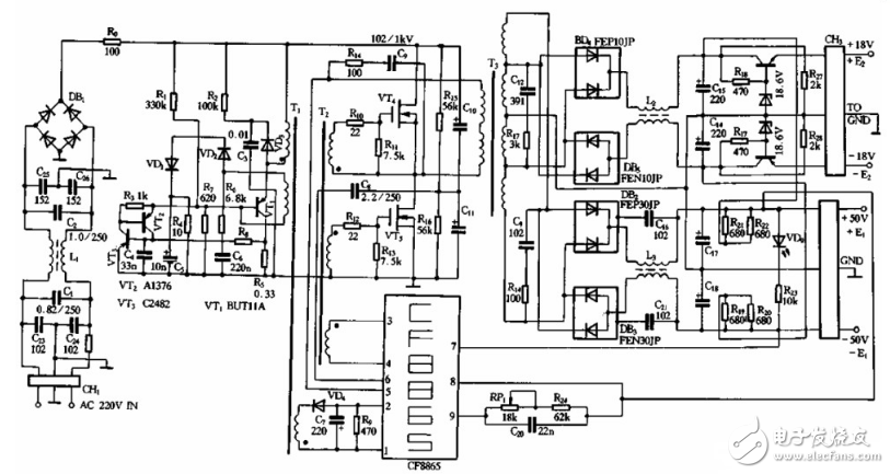 大电流开关电源电路图大全（L296/DC-DC变换/CF8865）