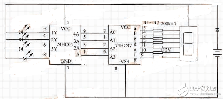 譯碼器數碼管電路圖大全（74HC138/CD4511/74HC47/74HC164）