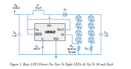 LM2622,LM2622基于电感的开关稳压电路提供高效率分析