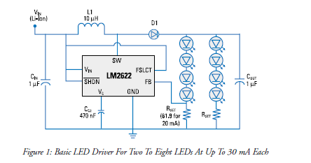 LM2622,LM2622基于電感的開關穩(wěn)壓電路提供高效率分析