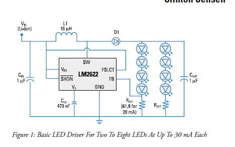 电感开关稳压器电路可提供高效的白光LED驱动详细概述