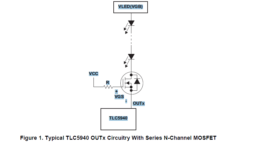 TLC5940之外如何使用更高的LED电源电压概述