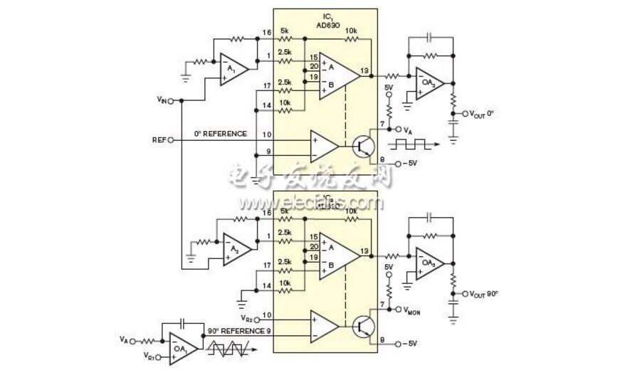 ad630应用电路图大全（ad630相敏检波/信号检测/锁相放大电路）