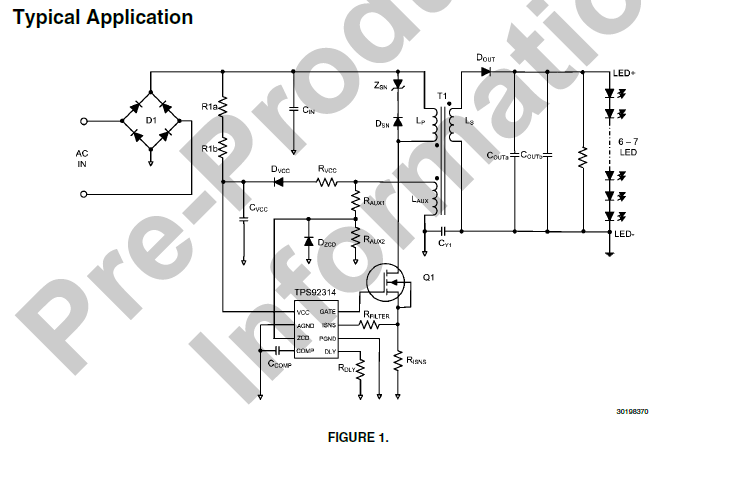 TPS92314带PFC的离线初级侧感应变换器概述