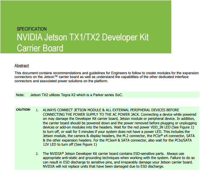 Jetson TX1/TX2 开发板资料下载