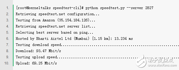 Linux终端测试网速的方法