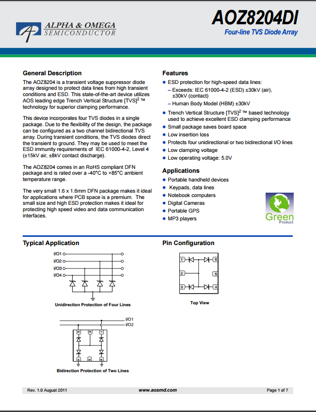 AOZ8204DItvs二极管资料文档下载.pdf